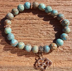 Blue Crazy Lace Agate Boho Beaded Bracelet